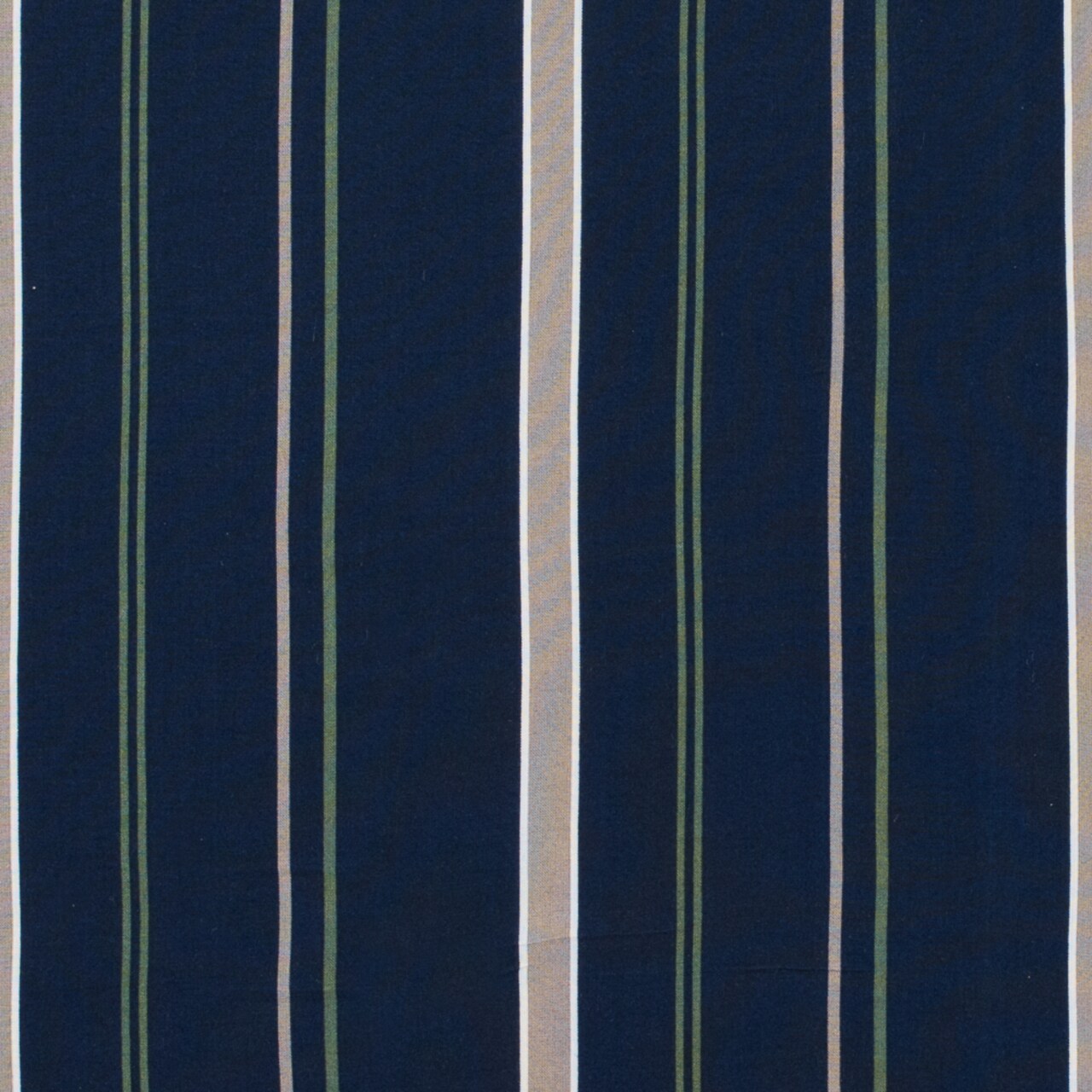 1 Yard Navy Beige Green Striped Rayon Batiste Fabric Soft Lightweight 58 inch Width